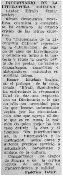 Diccionario de la Literatura Chilena