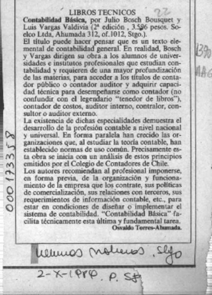 Contabilidad básica  [artículo] Osvaldo Torres-Ahumada.