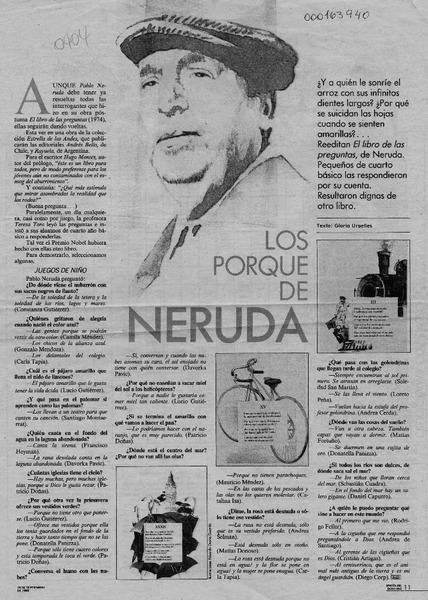Los porqué de Neruda  [artículo] Gloria Urgelles.