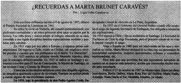 Recuerdas a Marta Brunet Caravés?