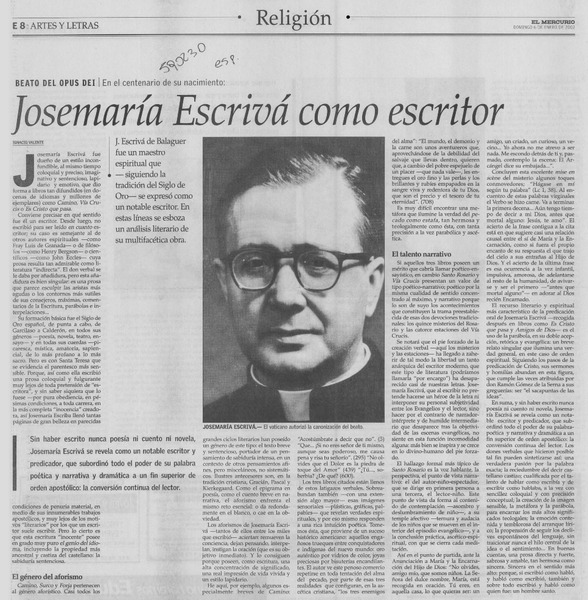 Josemaría Escrivá como escritor