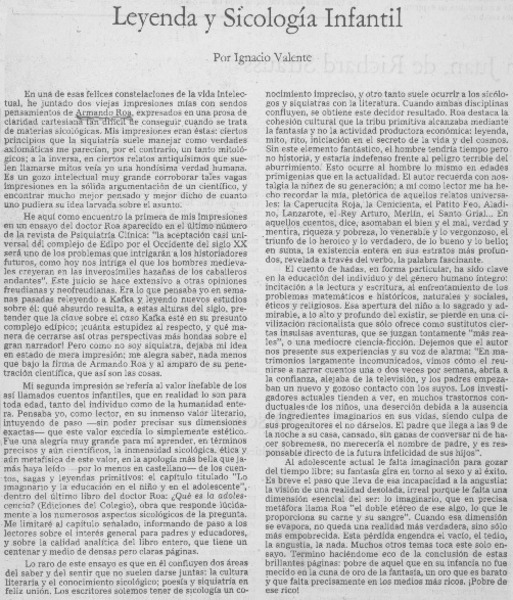 Leyenda y sicología infantil