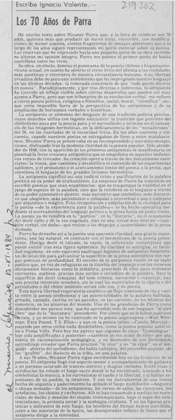 Los 70 años de Parra