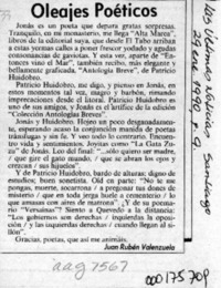 Oleajes poéticos  [artículo] Juan Rubén Valenzuela.