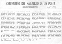 Centenario del natalicio de un poeta