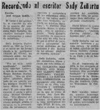 Recordando al escritor Sady Zañartu
