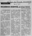 Recuerdos escritos, de Enrique Neiman  [artículo] José Vargas Badilla.