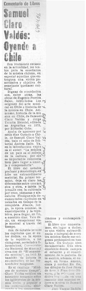 Samuel Claro Valdés: oyendo a Chile
