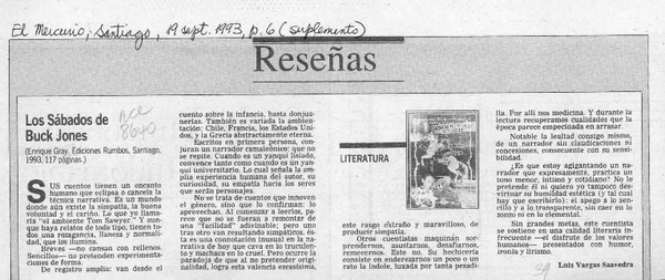Los sábados de Buck Jones  [artículo] Luis Vargas Saavedra.