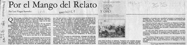 Por el mango del relato  [artículo] Luis Vargas Saavedra.