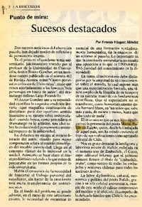 Sucesos destacados  [artículo] Ernesto Vásquez Méndez.