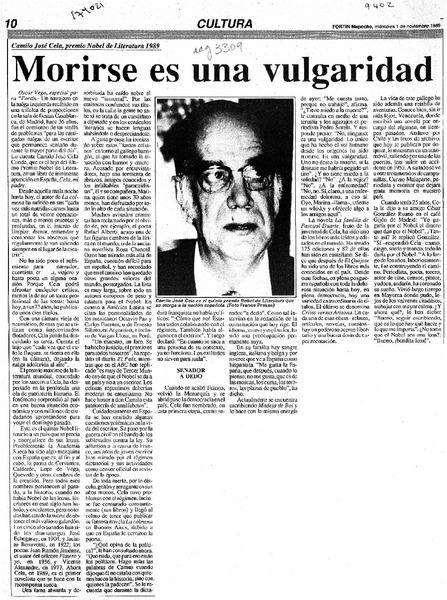 Morirse es una vulgaridad  [artículo] Oscar Vega.
