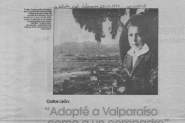 Carlos León, "Adopté a Valparaíso como a un compadre"  [artículo] Sara Vial.