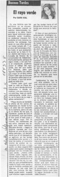 El rayo verde  [artículo] Sara Vial.