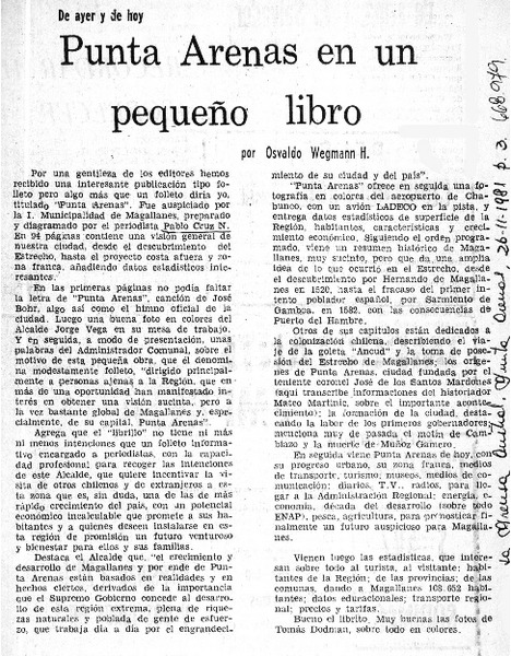 Punta Arenas en un pequeño libro