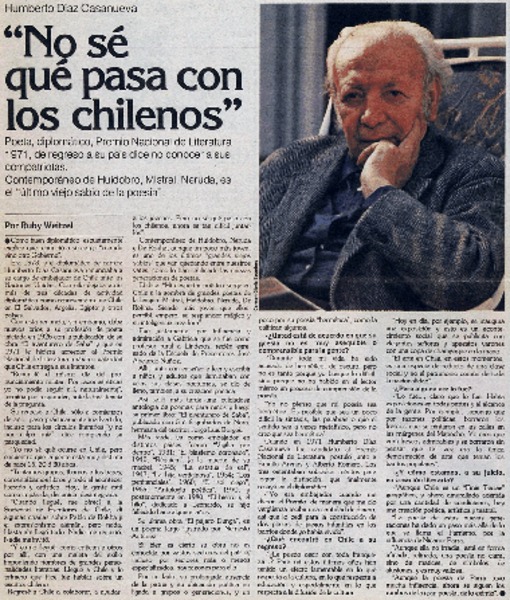 "No sé qué pasa con los chilenos" : [entrevista]
