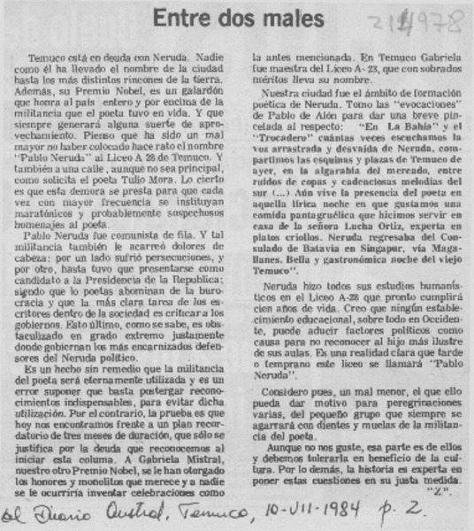 Entre dos males