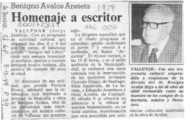 Homenaje a escritor  [artículo] Jorge Zambra.