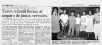 Teatro infantil florece al amparo de juntas vecinales  [artículo] Jorge Zambra.