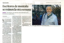 Escritores de montaña se reunen la otra semana  [artículo] Nelson Zapata
