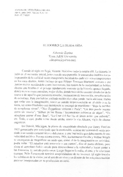 Huidobro: la huida oída