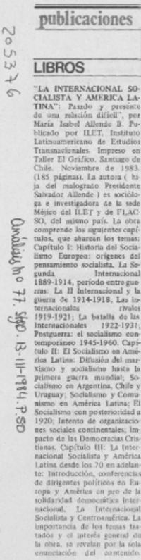 La Internacional Socialista y América Latina"