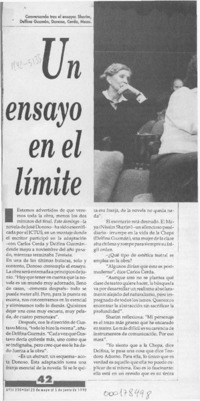 Un Ensayo en el límite  [artículo].