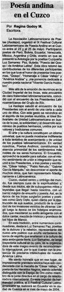 Poesía andina en el Cuzco