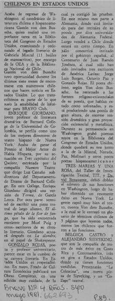 Chilenos en Estados Unidos.  [artículo]