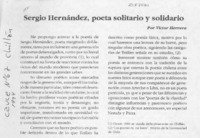 Sergio Hernández, poeta solitario y solidario  [artículo] Víctor Herrera.