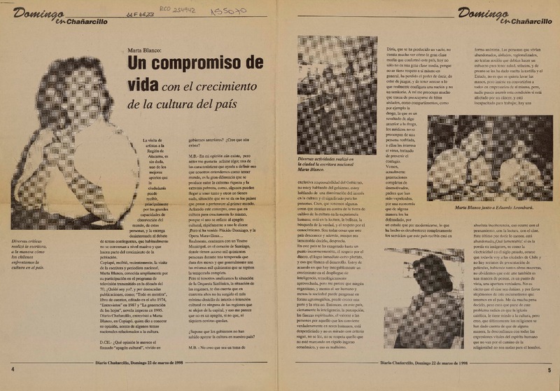 Un Compromiso de vida con el crecimiento de la cultura del país  [artículo].