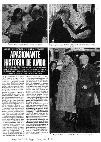 Apasionante historia de amor.