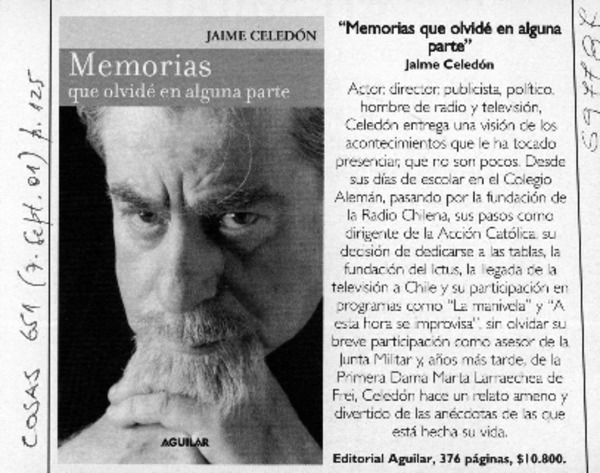 "Memorias que olvidé en alguna parte"  [artículo]