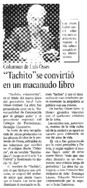 Tachito" se convirtió en un macanudo libro.