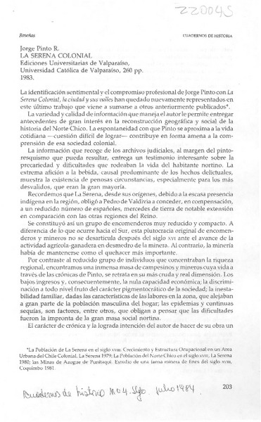 "La Serena colonial"