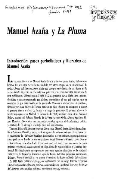 Manuel Azaña y la pluma