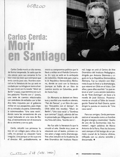 Morir en Santiago  [artículo]