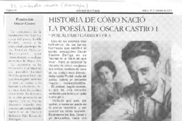 Historia de cómo nació la poesía de Oscar Castro