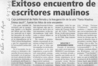 Exitoso encuentro de escritores maulinos  [artículo]