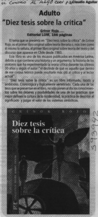 "Diez tesis sobre la crítica"  [artículo]