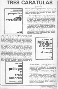 tres caratulas.  [artículo]