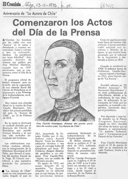 Comenzaron los actos del día de la prensa.