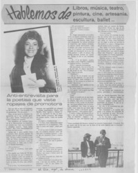 Anti-entrevista para la poetisa que viste ropajes de promotora