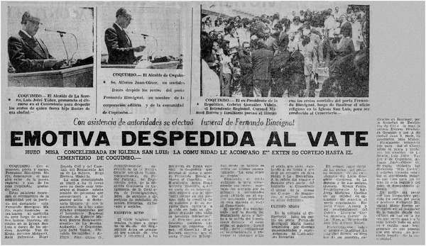 Emotiva despedida al vate.
