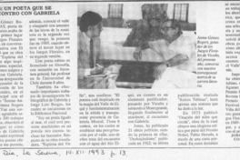 Jonás, un poeta que se reencontró con Gabriela  [artículo] Jorge Olivares.