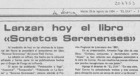 Lanzan hoy el libro "Sonetos serenenses"