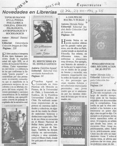 Novedades en librerías  [artículo].