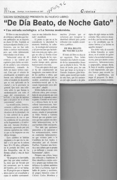 "De día beato, de noche gato"  [artículo].