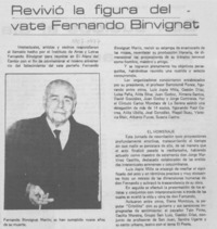 Revivió la figura del vate Fernando Binvignat