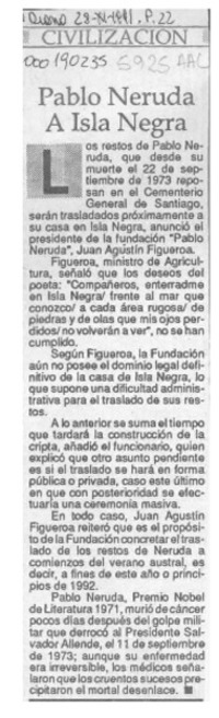 Pablo Neruda a Isla Negra  [artículo].